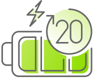 20 day battery life icon